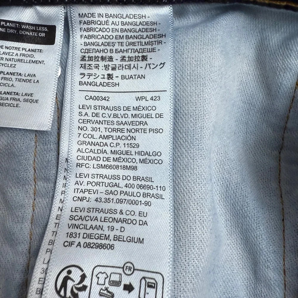 Levis 505 Regular Fit Straight Leg Jeans‎ Mens 40x30 Dark Indigo Blue Blank Tab
